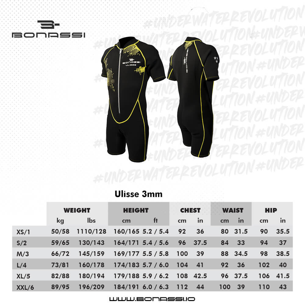 Ulisse-3mm-size-chart.jpg Ulisse Wetsuit size chart